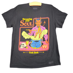 Steven Rhodes Men's Devouring Your Soul T-Shirt Black Medium Short Sleeve Cotton